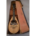 A J. Geo. Morley Mandolin with tortoishell and mother of pearl detailing. Circa 1900.
