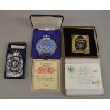 3 boxed RAC badges including LE 505/1000 Queen's Golden Jubilee badge;