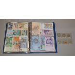 Folder containing foreign banknotes, very good condition.