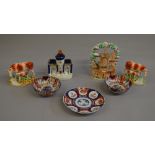 4 Staffordshire ceramic items together with 3 Japanese imari dishes (7) [COLLECTION ONLY]