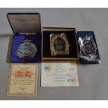 3 boxed RAC badges including LE 711/1000 Queen's Golden Jubilee badge;