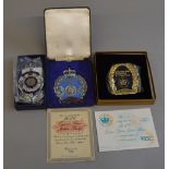3 boxed RAC badges including LE 723/1000 Queen's Golden Jubilee badge;