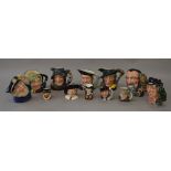 10 Royal Doulton character jugs together with a Slyvac and one other handpainted example (12)