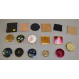 11 Vintage ladies compacts, various sizes and styles including Stratton and rarer examples.