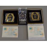 3 boxed RAC badges including two LE Queen's Golden Jubilee badges 001/1000 & 63/1000 and RAC