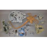 Quantity of vintage Star Wars vehicles together with an Alien Facehugger model.