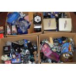 Four boxes of assorted Star Wars and Transformers items,
