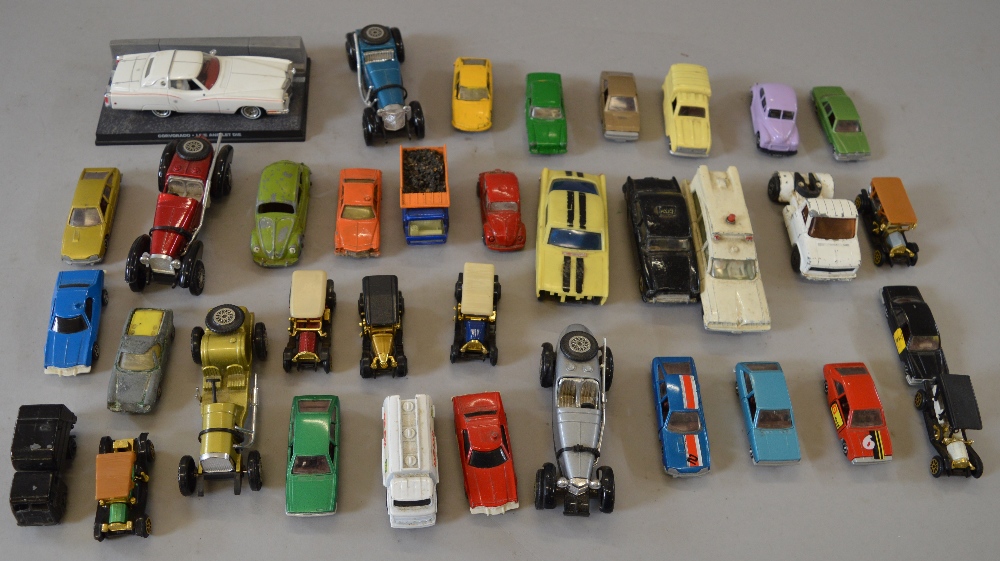 Quantity of unboxed playworn diecast including Dinky examples.