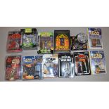 Good quantity of assorted Star Wars carded figures including trade boxes.