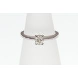 An 18ct H/M diamond solitaire ring, Approx diamond weight 0.