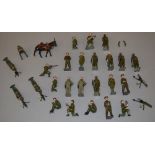 28 x Britains figures, some marked Depose, includes British Infantry.