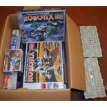 11 x MB/Learning Curve Robotix Modular Building System sets, with a selection of loose pieces.