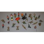 Selection of assorted toy soldiers by Cherilea, Crescent and similar. F-G, some repainted.