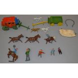 Selection of metal Western figures by Crescent and similar,