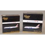 Gemini Jets 1:200 scale diecast. British Airways. Airbus A380 & Boeing 777-200ER. VG boxed.