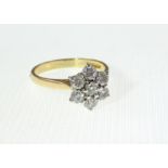 A 18ct H/M Diamond cluster ring totalling approx 1.00ct, approx 3.