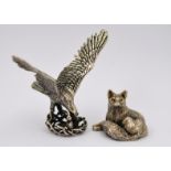 A Silver Hallmarked fox figurine (filled),