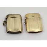 Two silver vesta cases H/M Birmingham 1917 & 1924,