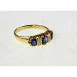 A Victorian 18ct Sapphire & Diamond seven stone ring H/M Birmingham 1893, approx 4.