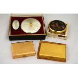 Two musical powder compacts & two others by Stralton,