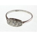 An early 20th century three stone diamond ring, the old-cut stones totalling approx 0.