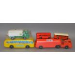 3 vintage plastic models including shrink wrapped examples together with a tinplate bus model and a