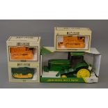 Four ERTL 1:16 scale John Deere models: #5067DA 420 Collectors Edition;