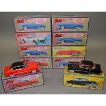 10 Japanese Tinplate Fifties models including Buick, Corvette and Cadillac examples,