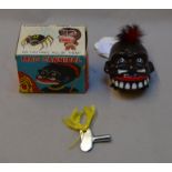 Daishin (Japan) Mad Cannibal, clockwork cannibal head with mohawk, with key. VG with G+ box.