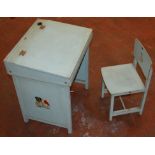 Vintage child's school desk and chair.