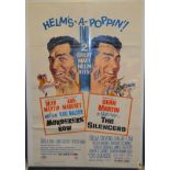 US one sheet combo 41 x 27 inch starring Dean Martin as Matt Helm in "Murderers Row / The Silencers