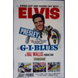 "G. I. Blues" 1960 US one sheet film poster (27 x 41 inch) starring Elvis Presley and Juliet Prowse.