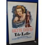 "The Letter" 1940 Warner Brothers Bette Davis Original US one sheet (27 x 41 inch) William Wyler