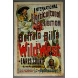 Buffalo Bills Wild West Earls Court, London original advertising poster from 1892,