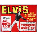"Jailhouse Rock / It Happened at the Worlds Fair" UK Quad film poster (30 x 40 inch) starring Elvis