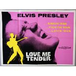 "Love Me Tender" 1956 Elvis Presley Original British Quad film poster (30 x 40 inch) Tom Chantrell