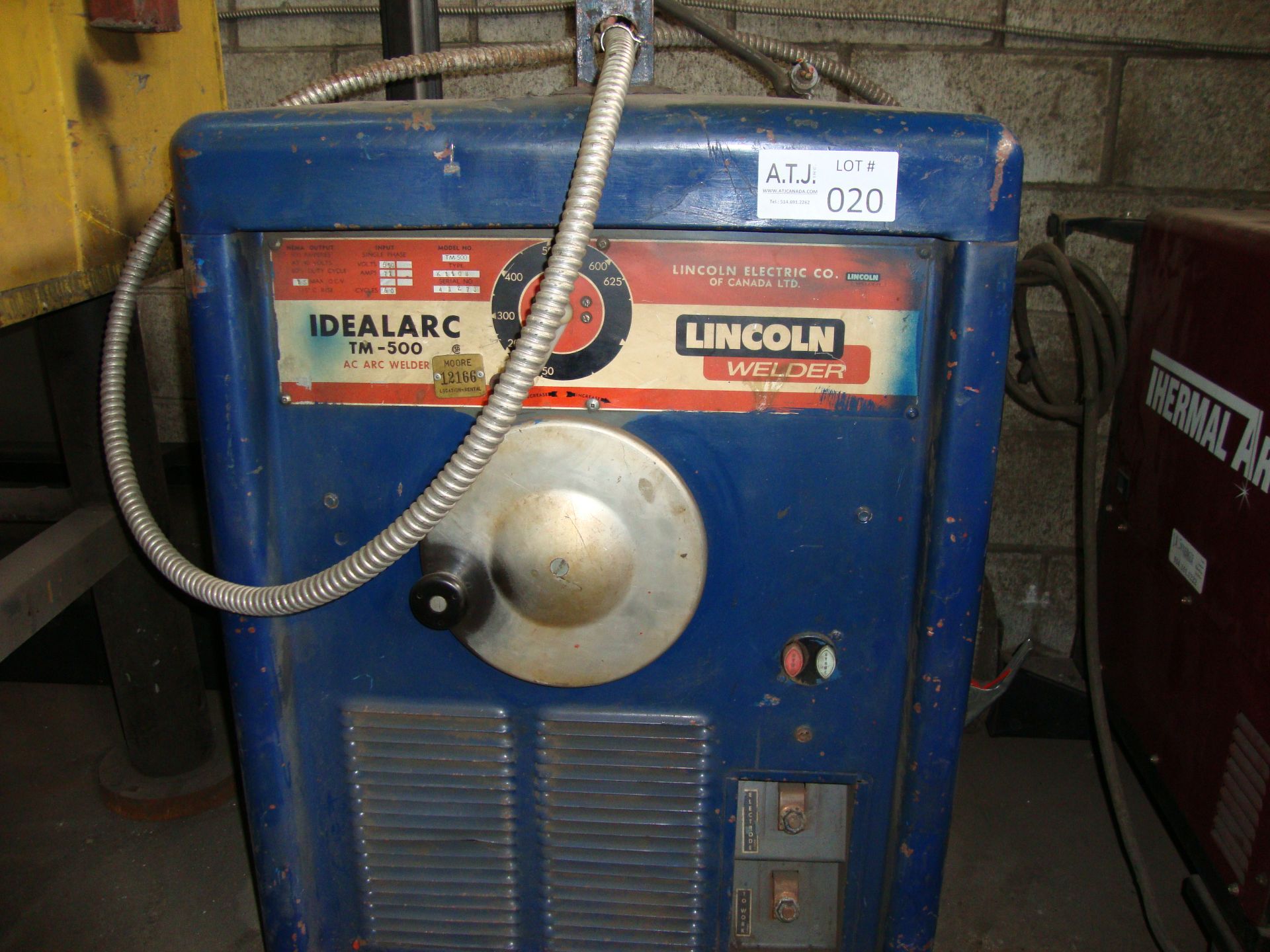 Lincoln welder 550V, Amps: 71, model: TM500 , type : K1108, S/n: 41273