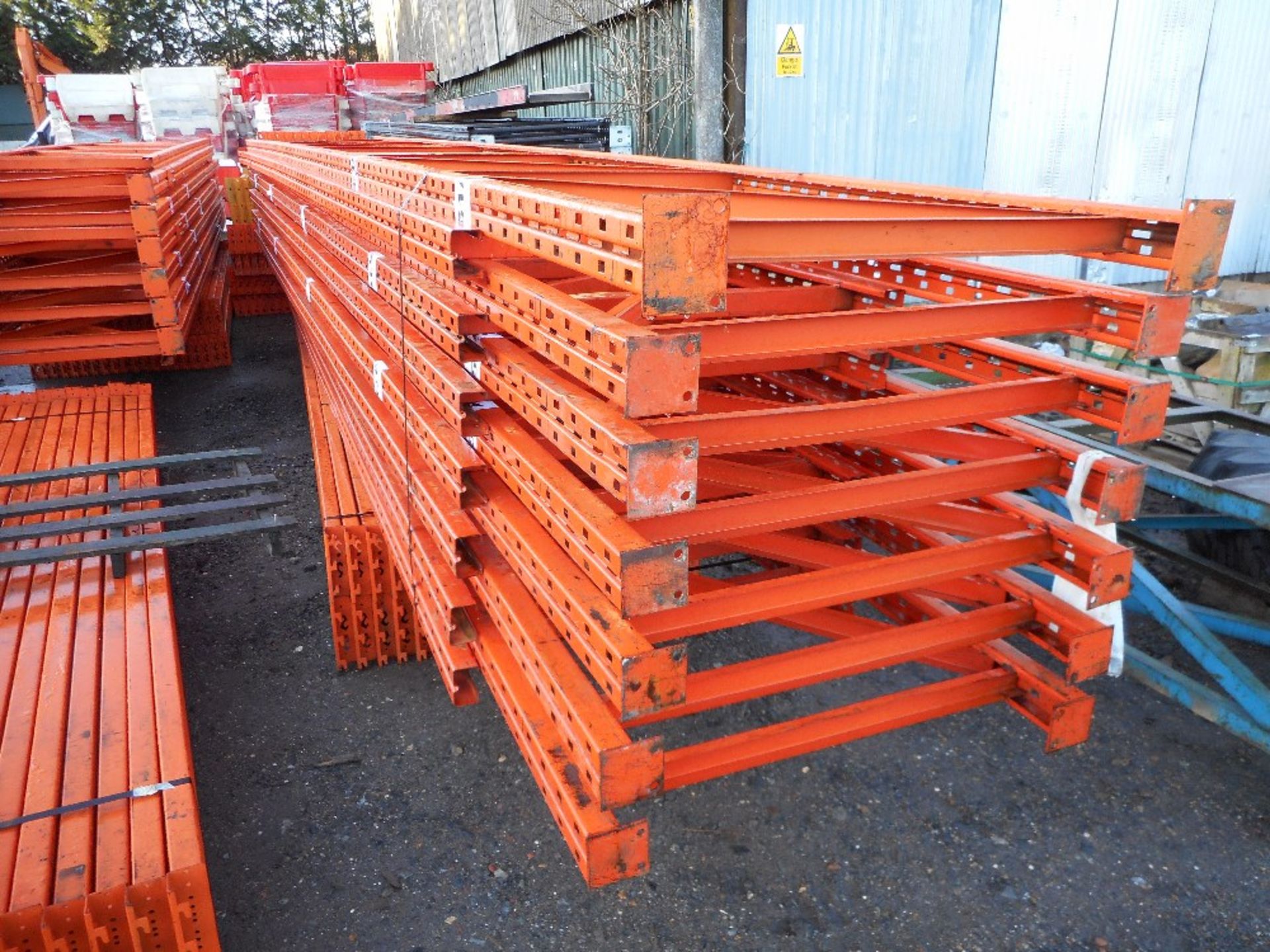 Large quantity of orange pallet racking plus beams - Image 3 of 3