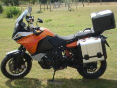 KTM Adventure 1190 motorbike showing 8374 recorded miles registered in 2013.