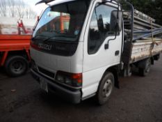 Isuzu 3500kg rated drop side truck with rear tail lift direct from local plant hire company..