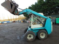 Belle skid steer loader c/w grab and 2no. buckets.