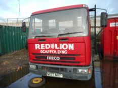 Ford Iveco flat bed scaffold lorry 7500kg rated reg:M127 NKP