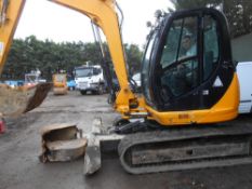 JCB 8085ZTS rubber tracked 8tonne excavator c/w 3no. buckets and JCB quick hitch yr2010 build.