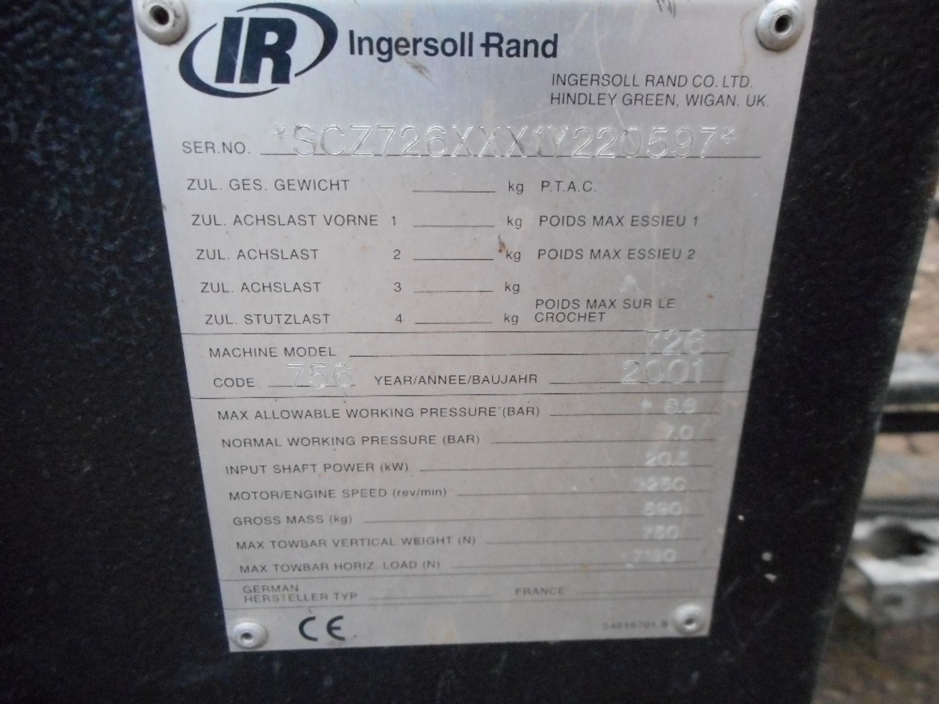 Ingersoll Rand 726 compressor - Image 3 of 7