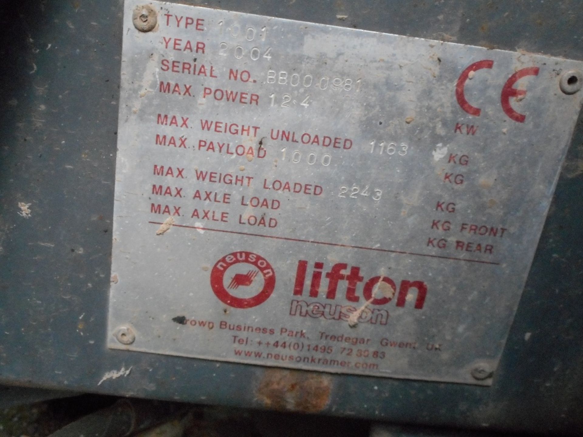 Lifton 1001 high tip dumper manufactured in 2004. - Image 4 of 12