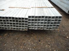 2no packs of 1" x 1" galvanised box tubes, circa 20ft length,