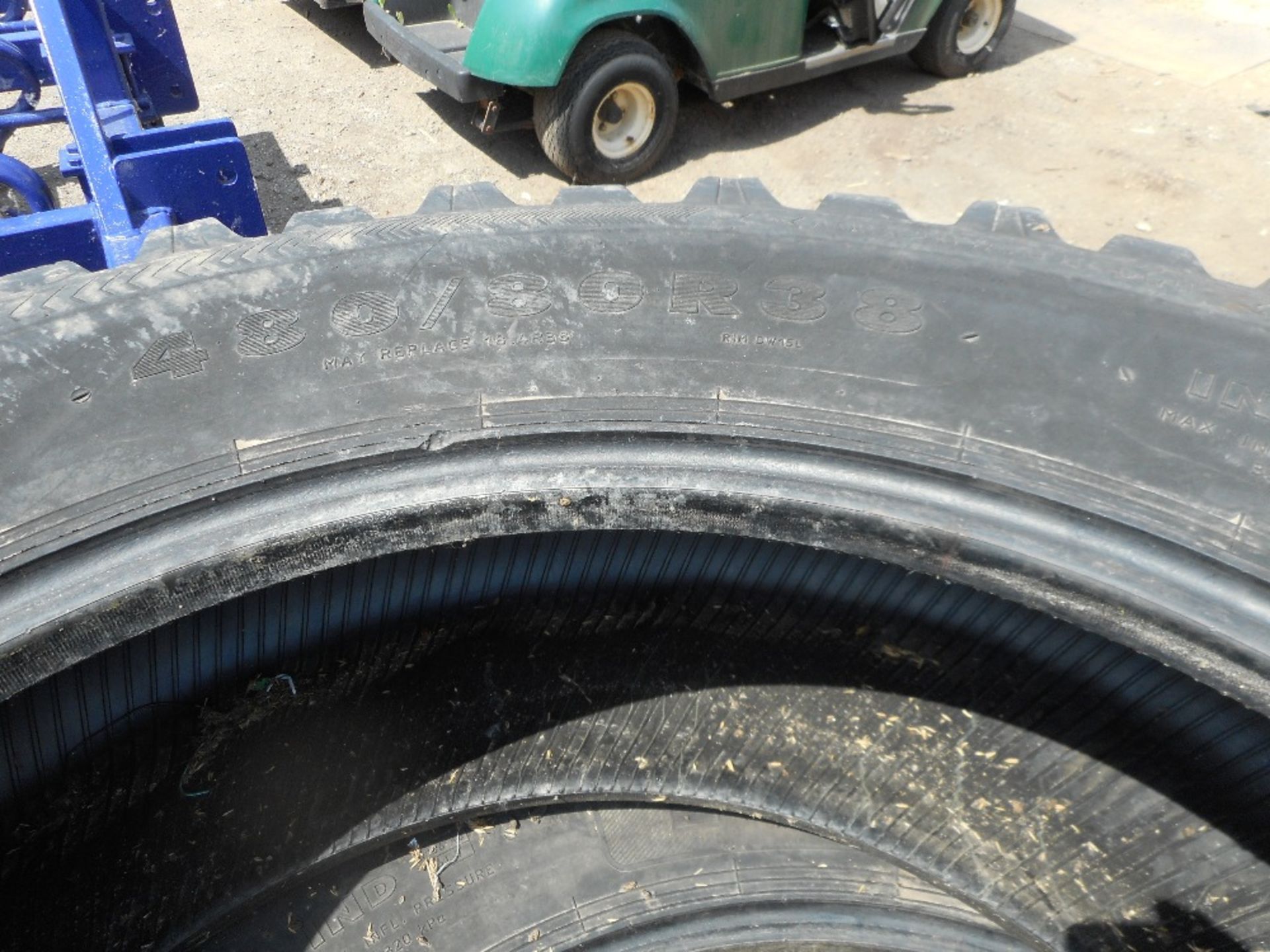 Set of front and rear John Deere grass tyres for 6600/6100  4.80/80 R38  4.40-80R24. - Image 6 of 6