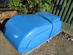 Plastic bowser tank on metal fram never used.