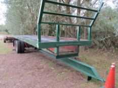 AGRICULTURAL TWIN AXLED LONG BED BALE TRAILER WITH MESH FLOOR