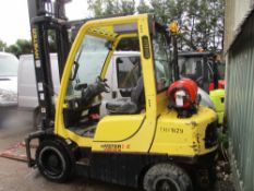 Hyster 3tonne Fortens gas forklift with front and rear screens c/w side shift yr2007